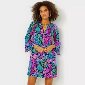 $128 NWT Lilly Pulitzer Norris Dress Aegean Navy Calypso Coast sz S